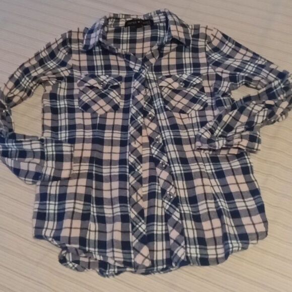 Derek Heart Tops - Derek Heart Girls Flannel Shirt - Size: M 10/12 (0463)